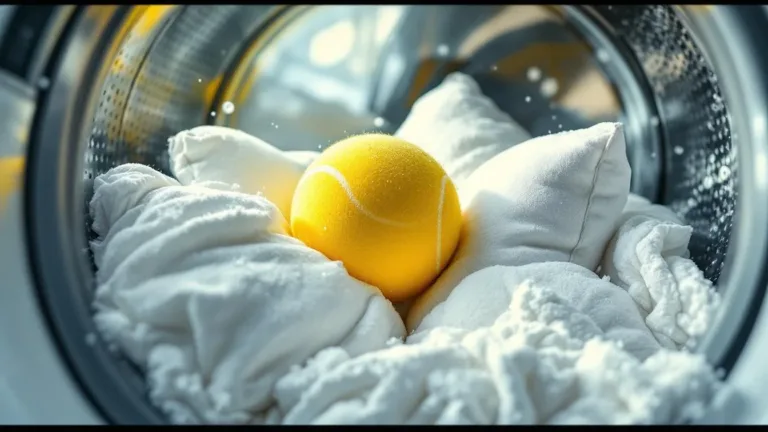 Waarom een tennisbal met kussens in de wasmachine doen wordt aanbevolen